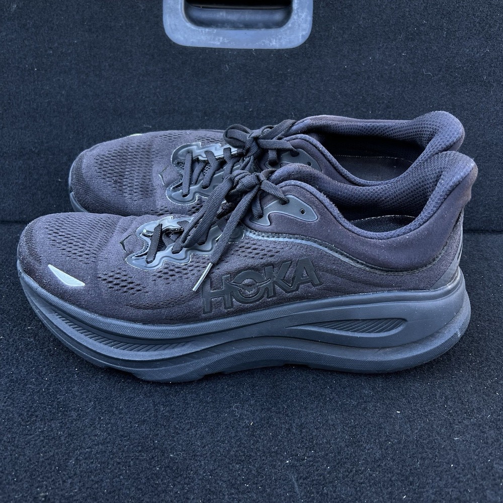 Hoka One Bondi 9 Men's Running Shoes, Size 11D, Triple Black 1162011-BBLC - Picture 2 of 9